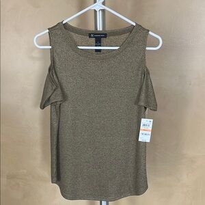 INC International Concepts Green Cut Out Blouse Relaxed Fit